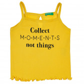 Βαμβακερή μπλούζα με γραφικό σχέδιο για ένα μωρό, κίτρινο Benetton 237032 