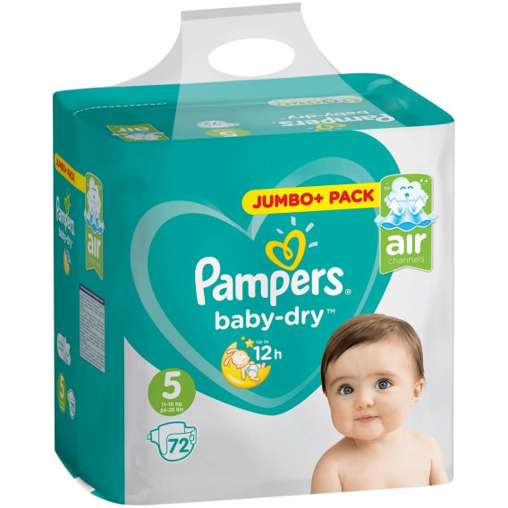 Πάνες Dry για μωρά, μέγεθος 5, 72 τεμ. Pampers 237042 