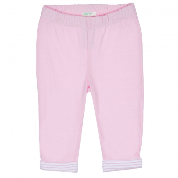 Σετ βαμβακερό με παντελόνι και μπλούζα με μακριά μανίκια για μωρό, ροζ Benetton 237063 5