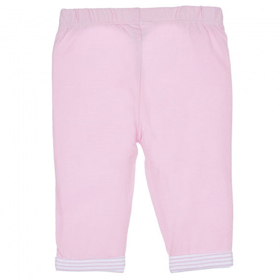 Σετ βαμβακερό με παντελόνι και μπλούζα με μακριά μανίκια για μωρό, ροζ Benetton 237064 6