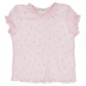 Βαμβακερό σετ μπλούζας και σορτς για μωρό, σε ροζ και γκρι χρώμα Benetton 237069 2