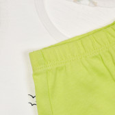 Σετ βαμβακερό μπλουζάκι και σορτς για μωρό σε λευκό και πράσινο Benetton 237216 3