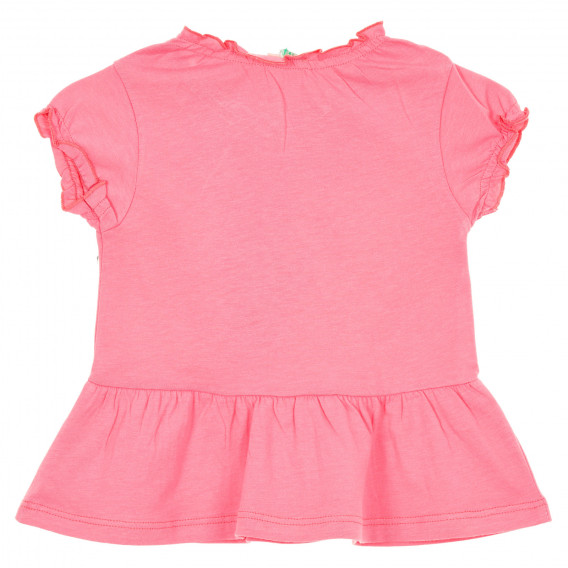 Σετ βαμβακερό μπλουζάκι και σορτς για ένα μωρό, ροζ Benetton 237224 5