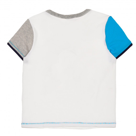 Σετ βαμβακερό μπλούζας και σορτς σε λευκό και μπλε Benetton 237323 4