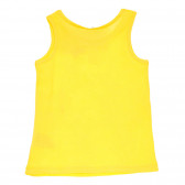 Σετ βαμβακερό μπλουζάκι και σορτς σε κίτρινο και ροζ χρώμα Benetton 237331 4