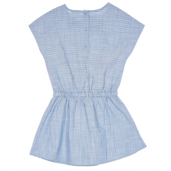 Αμάνικο βαμβακερό φόρεμα με άσπρες μπλε ρίγες Benetton 237364 4