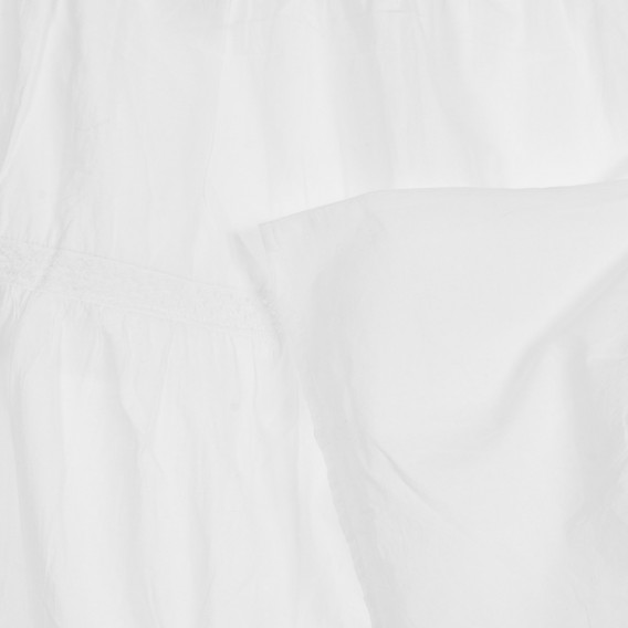 Βαμβακερή φούστα με κέντημα και ελαστική μέση, λευκή Benetton 237397 2