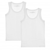 Σετ από δύο βαμβακερές μπλούζες σε λευκό χρώμα Benetton 237408 2