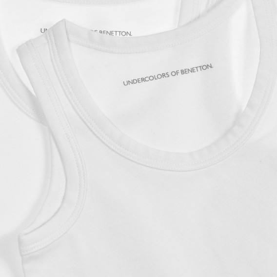 Σετ από δύο βαμβακερές μπλούζες σε λευκό χρώμα Benetton 237409 3