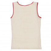 Βαμβακερή μπλούζα με κόκκινες πινελιές, λευκή Benetton 237422 4