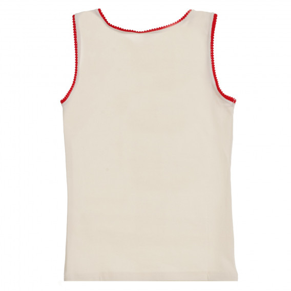 Βαμβακερή μπλούζα με κόκκινες πινελιές, λευκή Benetton 237422 4
