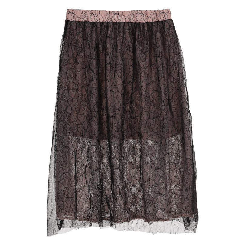 Φούστα με δαντέλα σε δύο χρώματα, μαύρο και ροζ  237438
