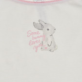 Βαμβακερή μπλούζα με λεπτές τιράντες με λευκές-ροζ ρίγες Benetton 237468 2