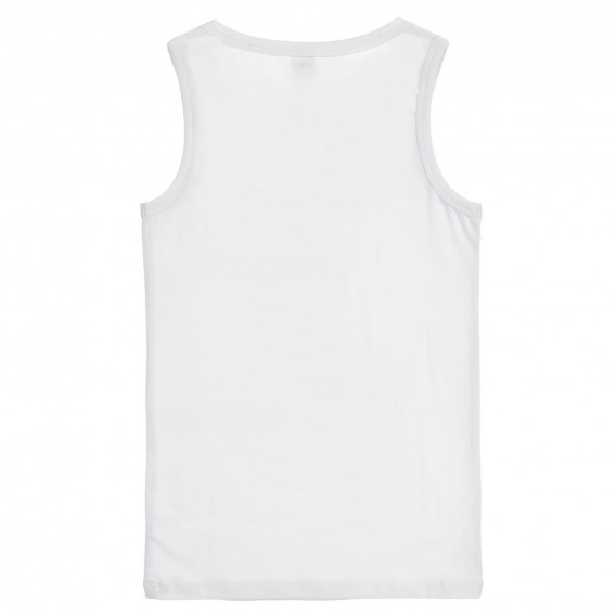 Βαμβακερή μπλούζα με τύπωμα, σε λευκό Benetton 237493 4