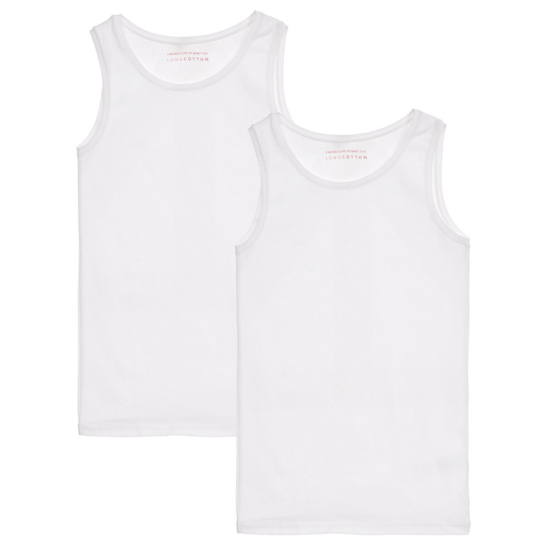 Σετ από δύο βαμβακερές μπλούζες, λευκό  237533