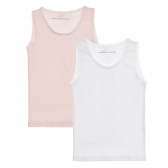 Σετ βαμβακερών μπλουζών σε λευκό και ροζ Benetton 237551 