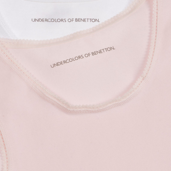 Σετ βαμβακερών μπλουζών σε λευκό και ροζ Benetton 237553 3