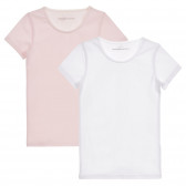 Σετ βαμβακερές μπλούζες σε λευκό και ροζ Benetton 237556 