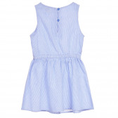 Αμάνικο βαμβακερό φόρεμα,  με άσπρες και μπλε ρίγες Benetton 237583 4