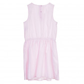 Αμάνικο βαμβακερό φόρεμα με λευκές και ροζ ρίγες Benetton 237587 4