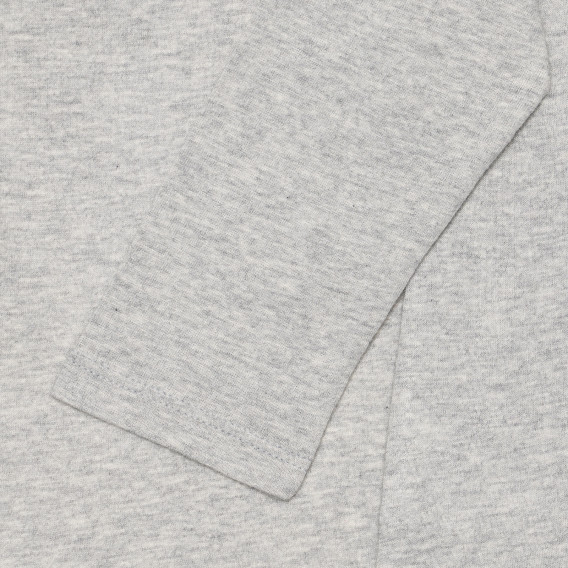 Βαμβακερή μπλούζα με μακριά μανίκια και εκτύπωση σε γκρι χρώμα Benetton 237825 2
