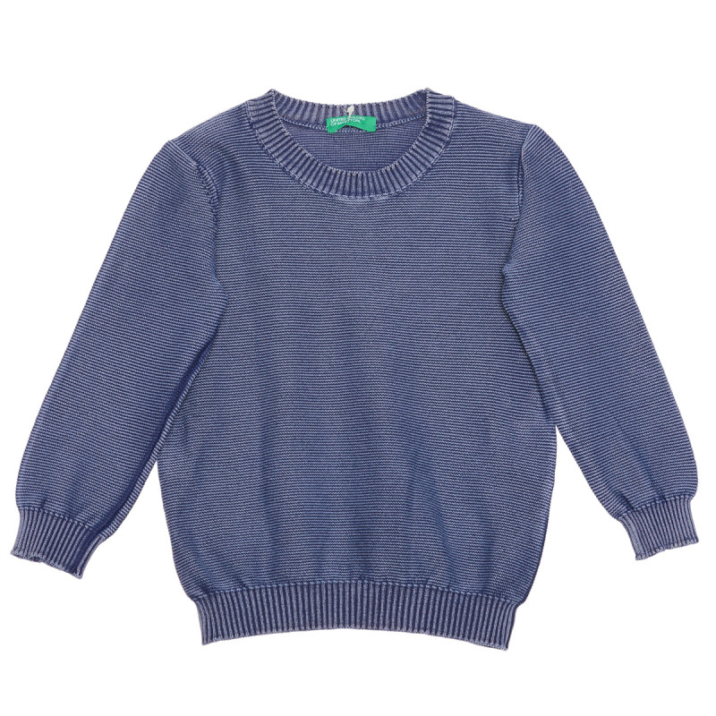 Βαμβακερό πουλόβερ με ελαστική πλέξη στο τέλος για μωρό, μπλε  237935