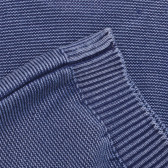 Βαμβακερό πουλόβερ με ελαστική πλέξη στο τέλος για μωρό, μπλε Benetton 237938 3