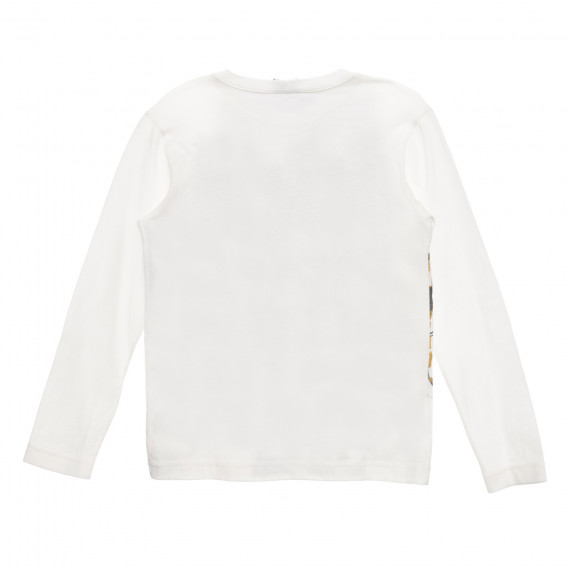 Βαμβακερή μπλούζα με τύπωμα Transformers, λευκή Benetton 237949 4