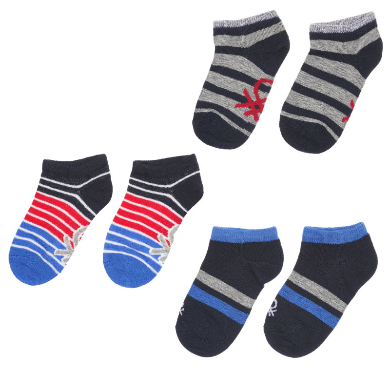 Σετ τριών ζευγαριών κάλτσες, σκούρο μπλε  237987