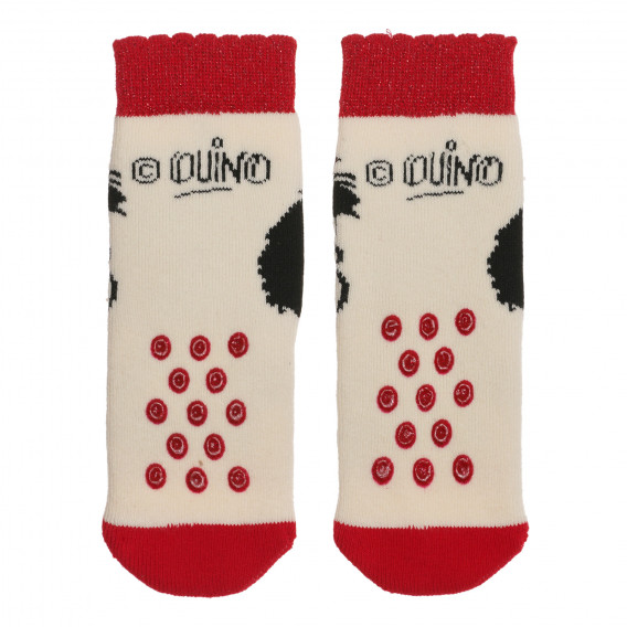 Κάλτσες με κουκκίδες σιλικόνης για μωρό, λευκό Benetton 238030 3