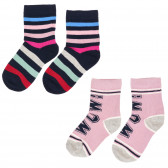 Σετ από δύο ζευγάρια κάλτσες σε ροζ και μπλε Benetton 238059 