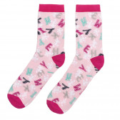 Γραφικές κάλτσες εκτύπωσης, ροζ Benetton 238088 