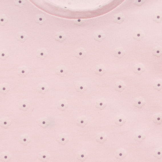 Βαμβακερή μπλούζα με floral τύπωμα για ένα μωρό, ροζ Benetton 238106 2