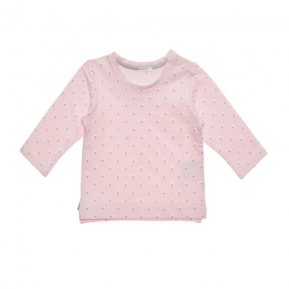 Βαμβακερή μπλούζα με floral τύπωμα για ένα μωρό, ροζ Benetton 238107 