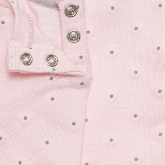 Βαμβακερή μπλούζα με floral τύπωμα για ένα μωρό, ροζ Benetton 238110 4