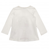 Μακρυμάνικη μπλούζα και εκτύπωση με απλικέ για μωρό, λευκό Benetton 238136 4