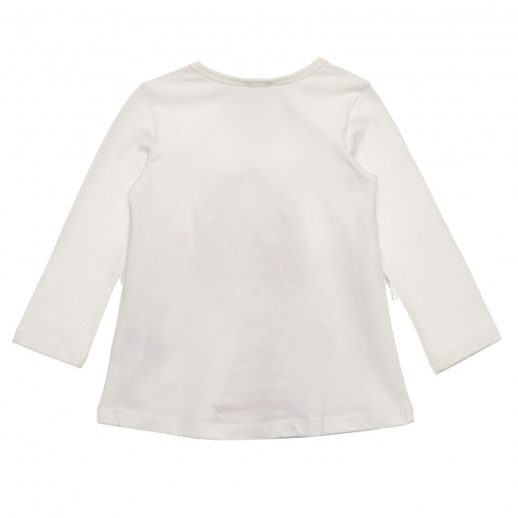 Μακρυμάνικη μπλούζα και εκτύπωση με απλικέ για μωρό, λευκό Benetton 238136 4