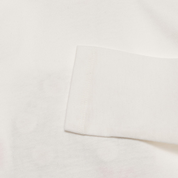 Μακρυμάνικη μπλούζα και εκτύπωση με απλικέ για μωρό, λευκό Benetton 238137 2