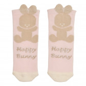 Σετ από δύο ζευγάρια καλτσών Happy Bunny, ροζ Benetton 238158 2