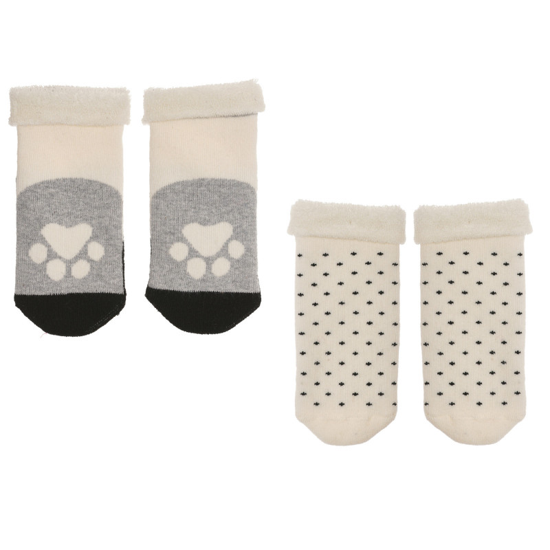 Σετ από δύο ζευγάρια κάλτσες σε λευκό και γκρι  238165