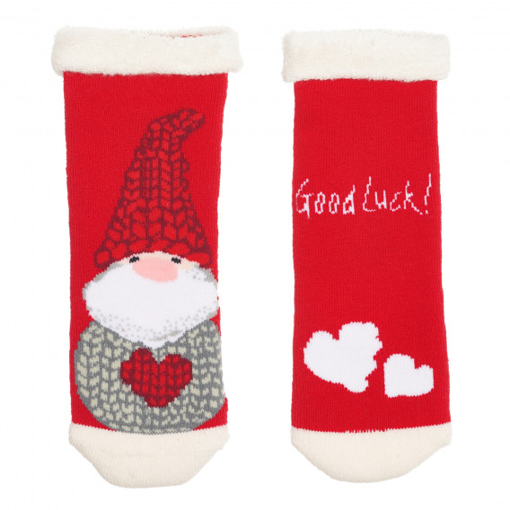 Σετ από δύο ζευγάρια κάλτσες με Χριστουγεννιάτικα μοτίβα για μωρό, κόκκινο Benetton 238169 2