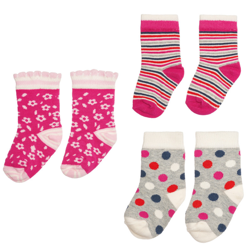 Σετ από τρία ζευγάρια παιδικές κάλτσες, πολύχρωμα  238185