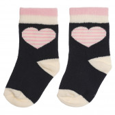 Σετ τριών ζευγαριών βρεφικών κάλτσες σε ροζ και σκούρο μπλε Benetton 238196 2