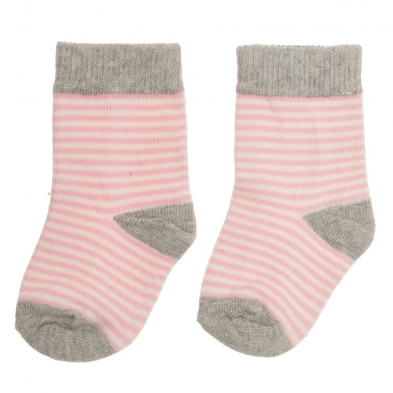 Σετ τριών ζευγαριών βρεφικών κάλτσες σε ροζ και σκούρο μπλε Benetton 238198 4