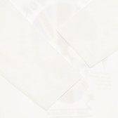 Βαμβακερή μπλούζα με μακριά μανίκια και τύπωμα, σε λευκό Benetton 238230 3
