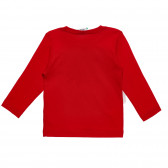 Βαμβακερή μπλούζα με μακριά μανίκια και τύπωμα, κόκκινο Benetton 238244 4