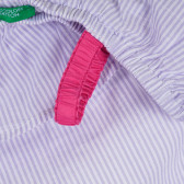 Ριγέ βαμβακερό φόρεμα με βολάν και ροζ λουράκια για ένα μωρό Benetton 238278 3