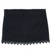 Κοντή φούστα τζιν με δαντέλα, μαύρη Sisley 238290 3