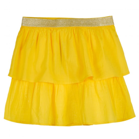 Βαμβακερή φούστα με ελαστική μέση σε χρυσό, κίτρινη Benetton 238295 