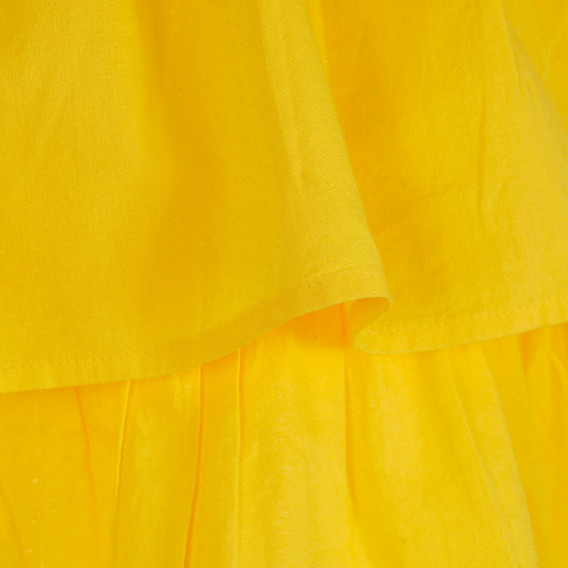 Βαμβακερή φούστα με ελαστική μέση σε χρυσό, κίτρινη Benetton 238296 2